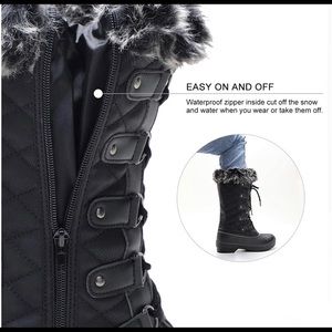 Aleader black winter snow boots